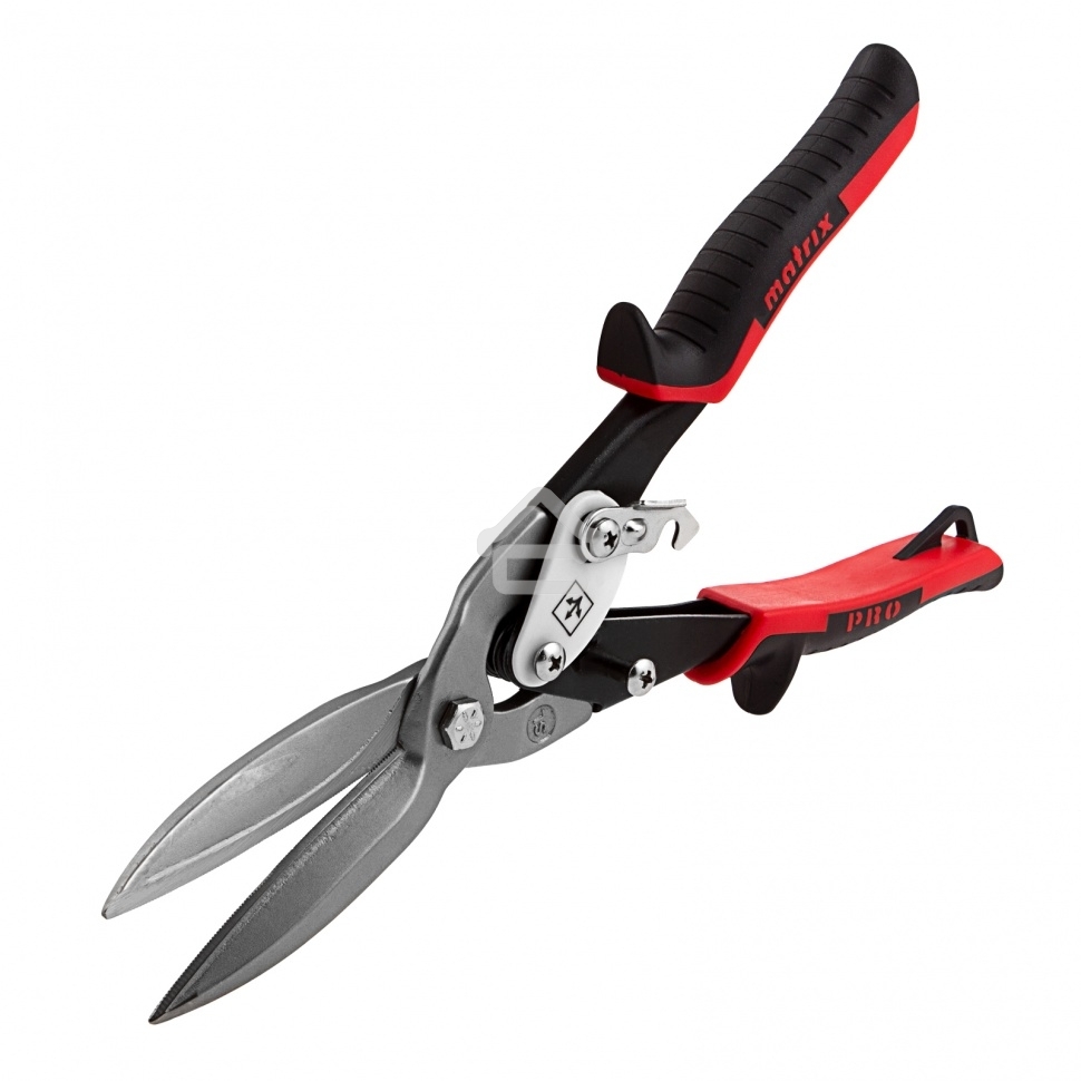 Ножницы по металлу Matrix, удлиненные, 290 мм, прямой рез, CrMo, 2-комп.обрезиненные рук-ки, PRO