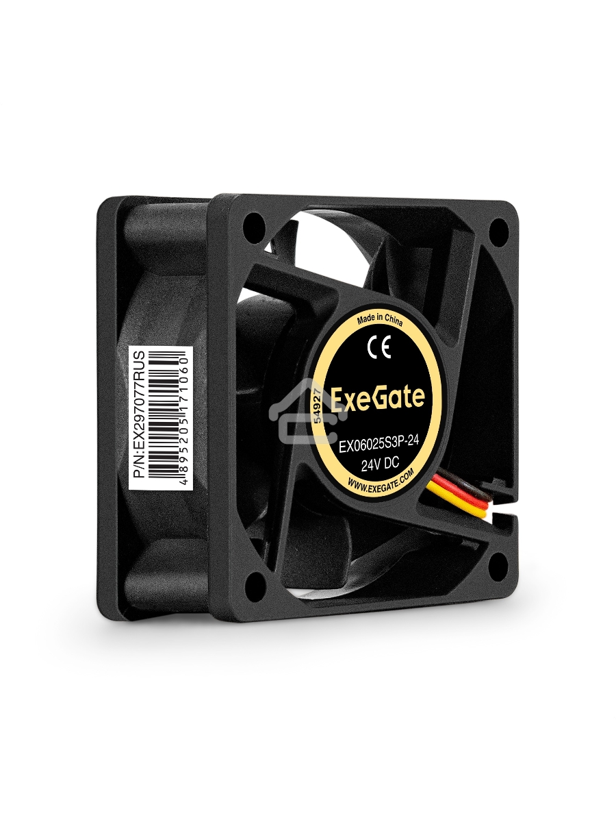 Вентилятор для корпуса ExeGate EX06025S3P-24 черный, 60 мм, 5000 об/мин, 34.5 дБ, 3 pin