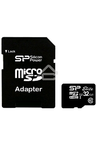 Флеш карта microSDHC 32Gb Class10 Silicon Power SP032GBSTHBU1V10-SP + adapter