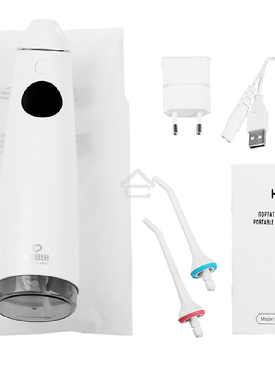 Портативный ирригатор полости рта Qumo Health Portable Irrigator P3 (QHI-3), белый, 260 мл., макс 890 кПа,  Li-ion 1400 мА-ч