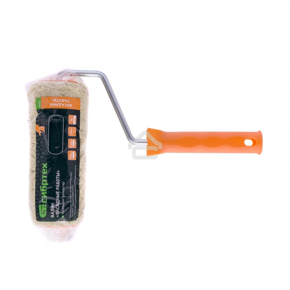 Валик Фасадные работы,180мм,ворс 18мм,D 48мм,D ручки 8мм,полиакрил,полиэстер Сибртех