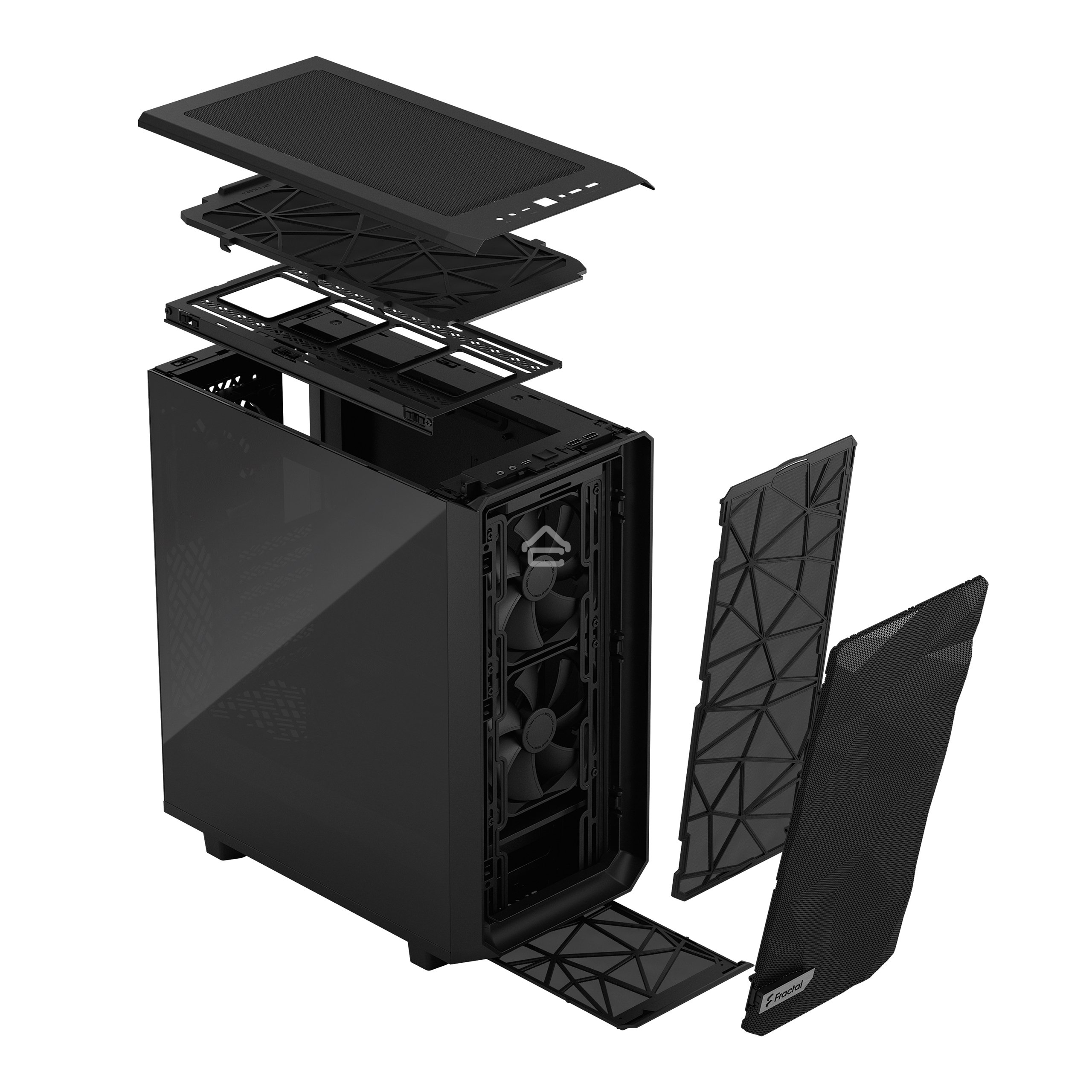 Компьютерный корпус Fractal Design MESHIFY 2 COMPACT BLACK - DARK TG/ATX, TG/2x140мм & 1x120мм fans inc./FD-C-MES2C-02