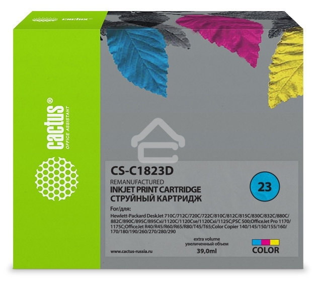Картридж струйный Cactus CS-C1823D цветной (38мл) для №23 HP DeskJet 700series/712c/720c/722c/810