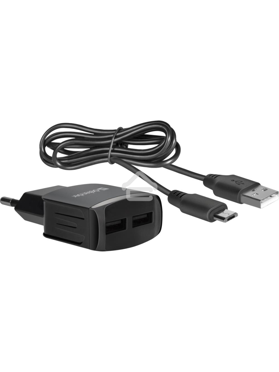 Сетевой адаптер Defender UPC-21 2xUSB,5V/2.1А кабель microUSB