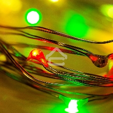 Гирлянда «Роса» 2 м, 20 LED, цвет свечения мультиколор, тонкий батарейный блок NEON-NIGHT