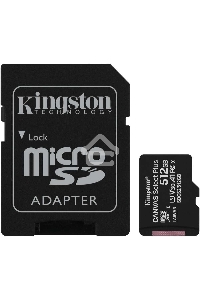 Флеш карта microSDHC 512GB microSDXC Class10 Kingston <SDCS2/512GB> UHS-I Canvas Select up to 100MB/s с адапт.