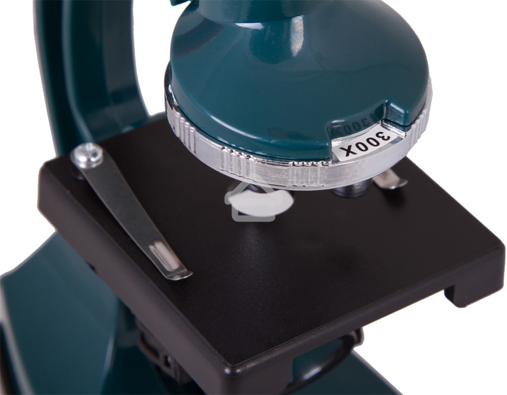 Микроскоп Levenhuk LabZZ M1 монокуляр 100-300 на 3 объектива зеленый/оранжевый