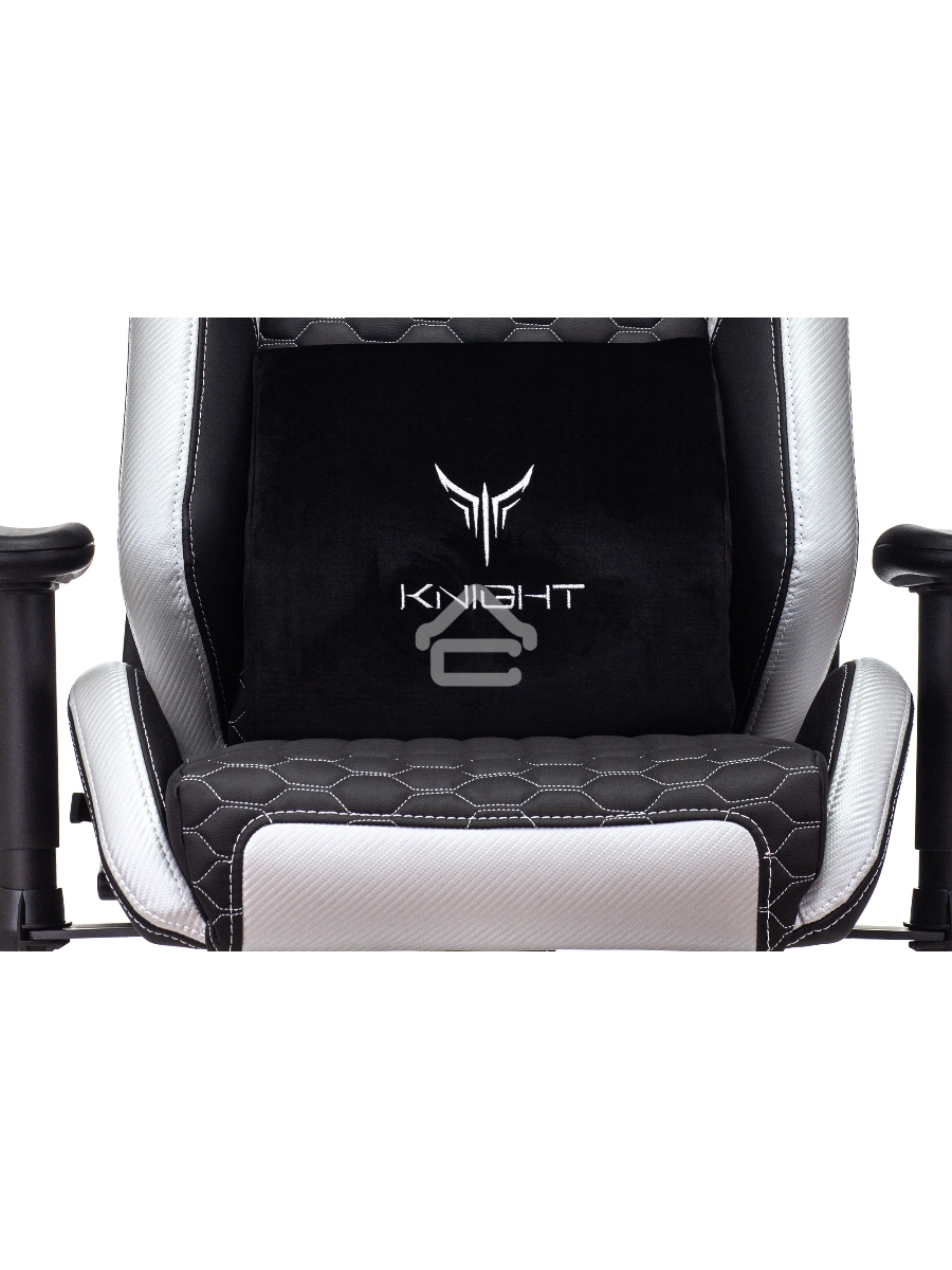 Кресло игровое Knight Neon черный/серебряный соты эко.кожа с подголов. крестовина металл