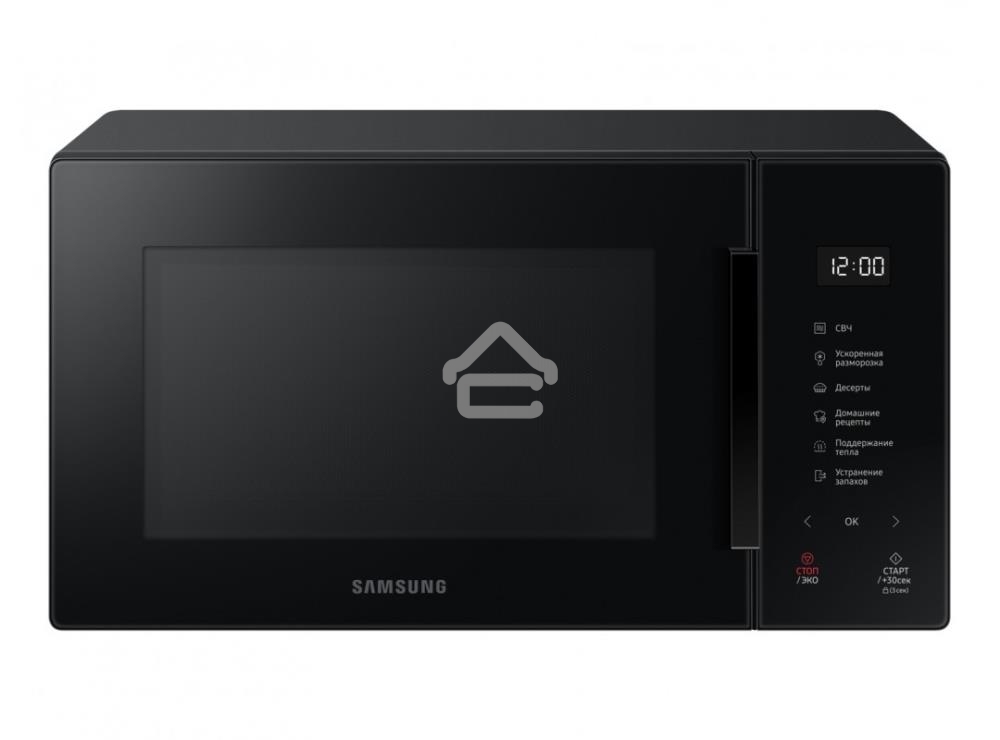 Микроволновая печь Samsung MS23T5018AK/BW черный, 23 л, 800 Вт, переключатели - сенсор