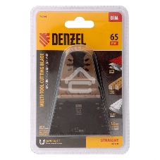 Насадка для МФИ Denzel режущая прямая, BiM, по металлу и дереву, 65 x 1,2 мм, мелкий зуб