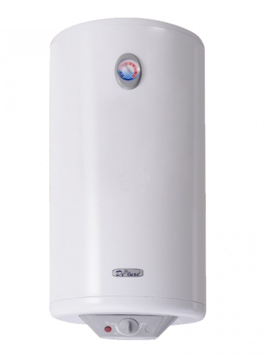 Водонагреватель De Luxe 3W50V1 Объём 50л,мощность 1,5квт,нагрев 2ч, вес 18кг,высота 733,диаметр 360мм.