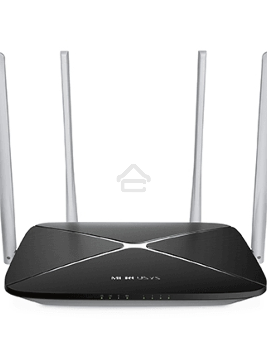 Беспроводный маршрутизатор Mercusys AC12, Dual Band, (867Мбит/с на 5 ГГц + 300Мбит/с на 2,4 ГГц)4 порта 100 Мбит/с, 4 фиксированных антенны