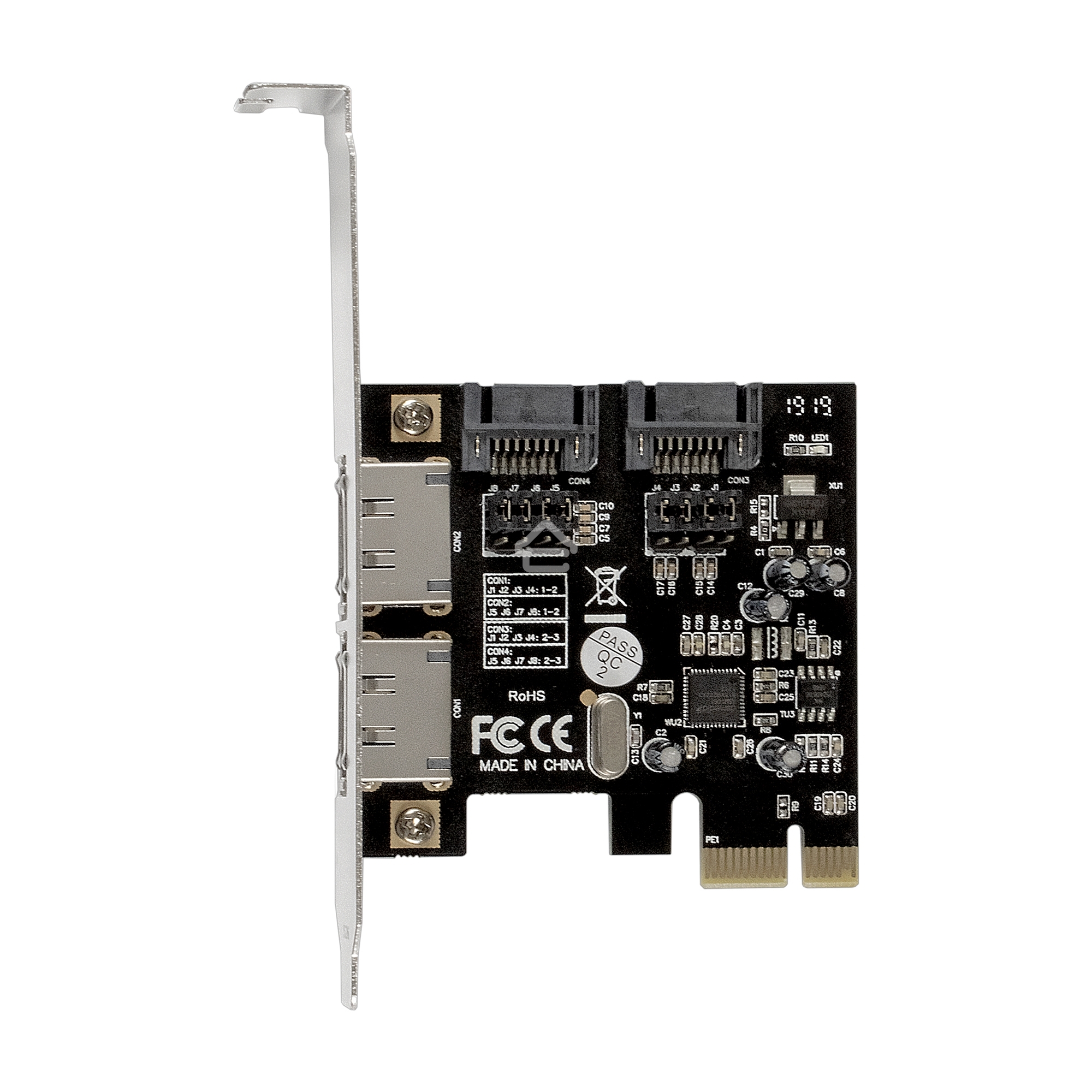 Контроллер ExeGate EXE-501 PCI-E 2.0, SATA3 6Gb/s, 2 int+2 ext (OEM)
