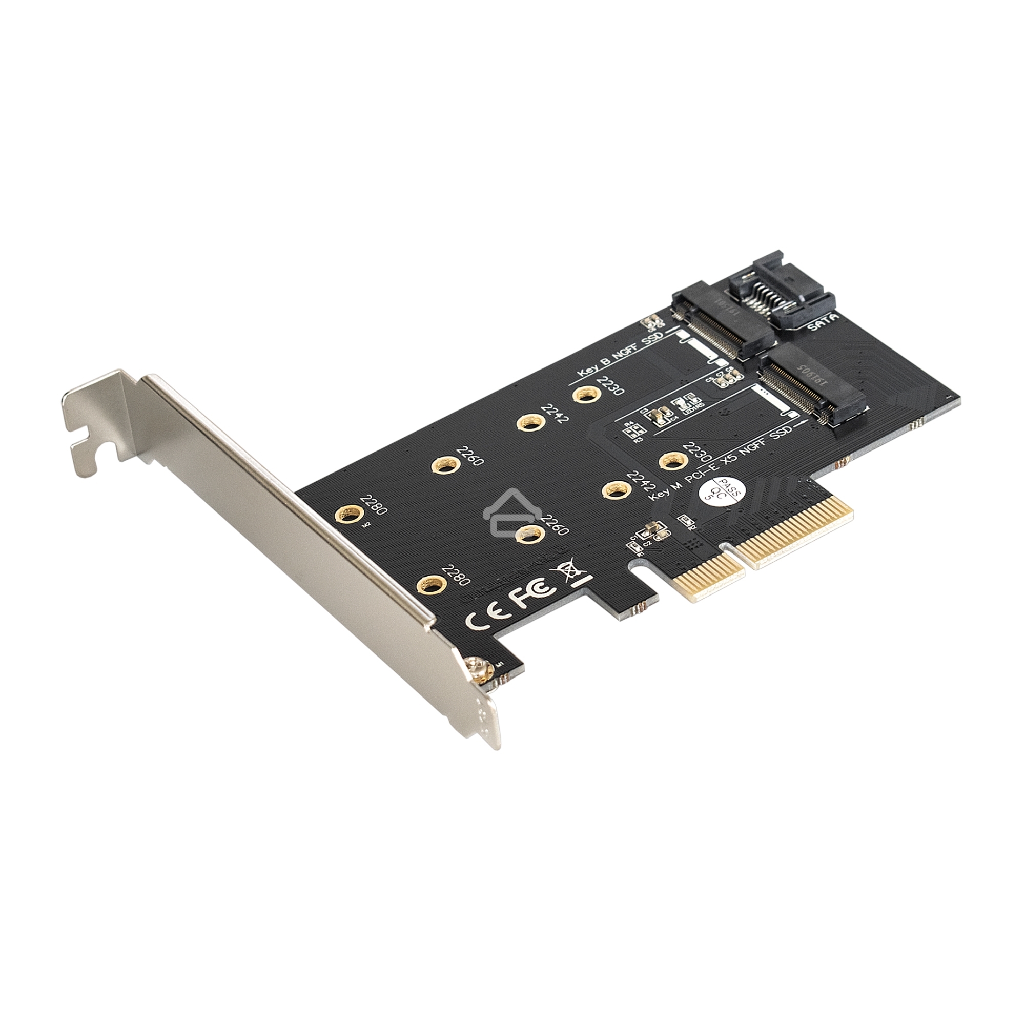 Переходник ExeGate EXE-509 M.2 B key + M.2 M Key -> PCI-Ex4/SATA