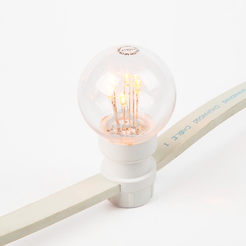 Гирлянда LED Galaxy Bulb String 10м, белый КАУЧУК, 30 ламп*6 LED ЖЕЛТЫЕ, влагостойкая IP65
