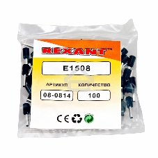 Наконечник штыревой втулочный изолированный F-8 мм 1.5 мм² (НШВи 1.5-8) черный Rexant