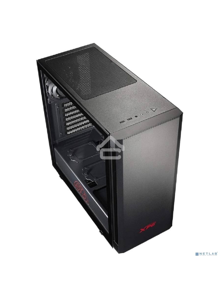 Компьютерный корпус XPG INVADER-BLACKCOLOR BOXWORLDWIDE (ATX, подсветка ARGB, 2 вентилятора 120мм, стеклянная боковая панель, черный)