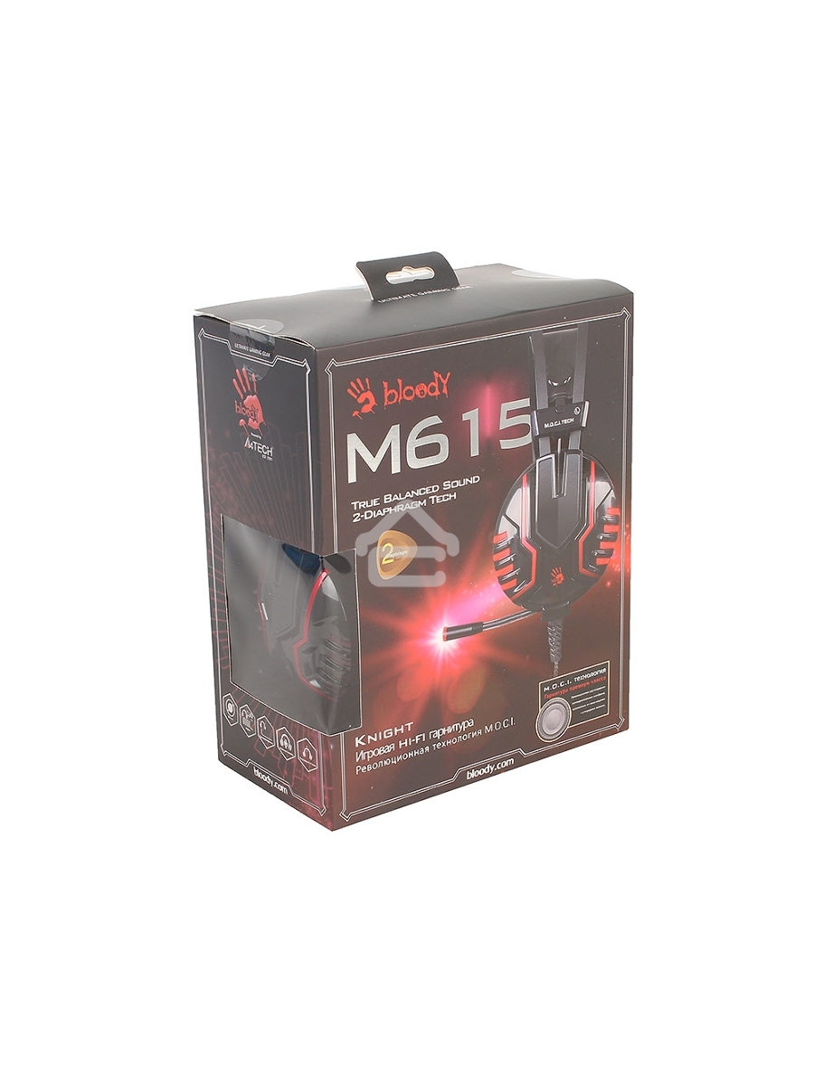 Наушники с микрофоном A4 Bloody M615 черный 1.2м мониторы оголовье (M615 B/R)