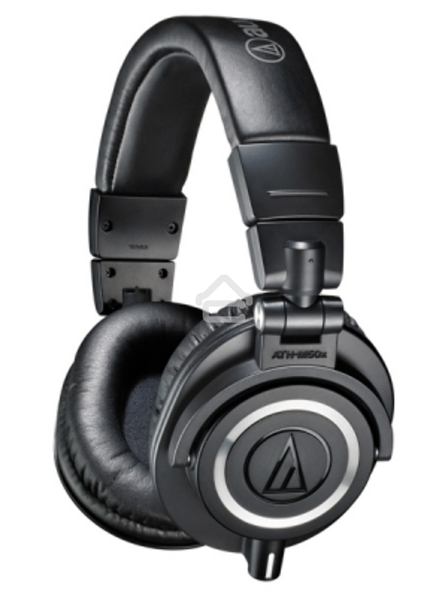 Наушники AUDIO-TECHNICA ATH-M50X Black мониторные,закрытые,диаметр 45мм,част 15-28000Гц,макс. входн мощность 1600мВт,импеданс 38Ом,чувствительность 99дБ,два кабеля в комплекте: витой и прямой, цвет черный
