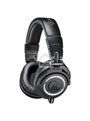 Наушники AUDIO-TECHNICA ATH-M50X Black мониторные,закрытые,диаметр 45мм,част 15-28000Гц,макс. входн мощность 1600мВт,импеданс 38Ом,чувствительность 99дБ,два кабеля в комплекте: витой и прямой, цвет черный