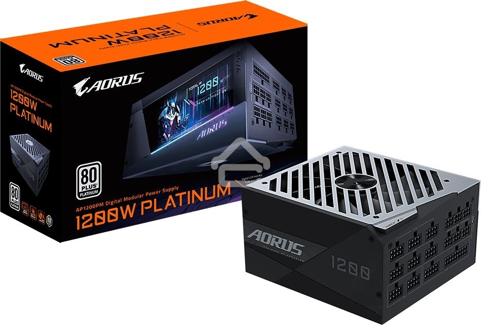 Блок питания Gigabyte GP-AP1200PM, 1200Вт, 80 PLUS Platinum, 140мм, модульный, черный