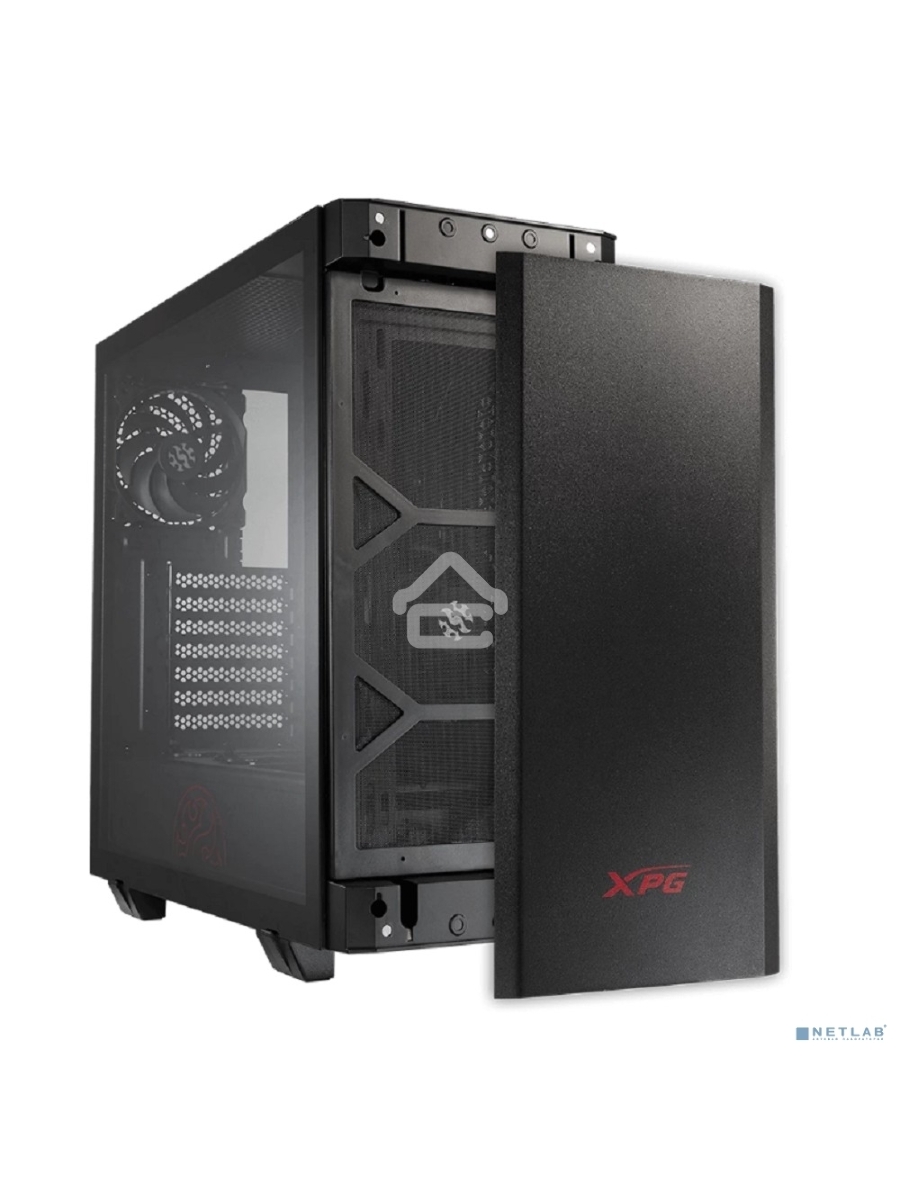 Компьютерный корпус XPG INVADER-BLACKCOLOR BOXWORLDWIDE (ATX, подсветка ARGB, 2 вентилятора 120мм, стеклянная боковая панель, черный)
