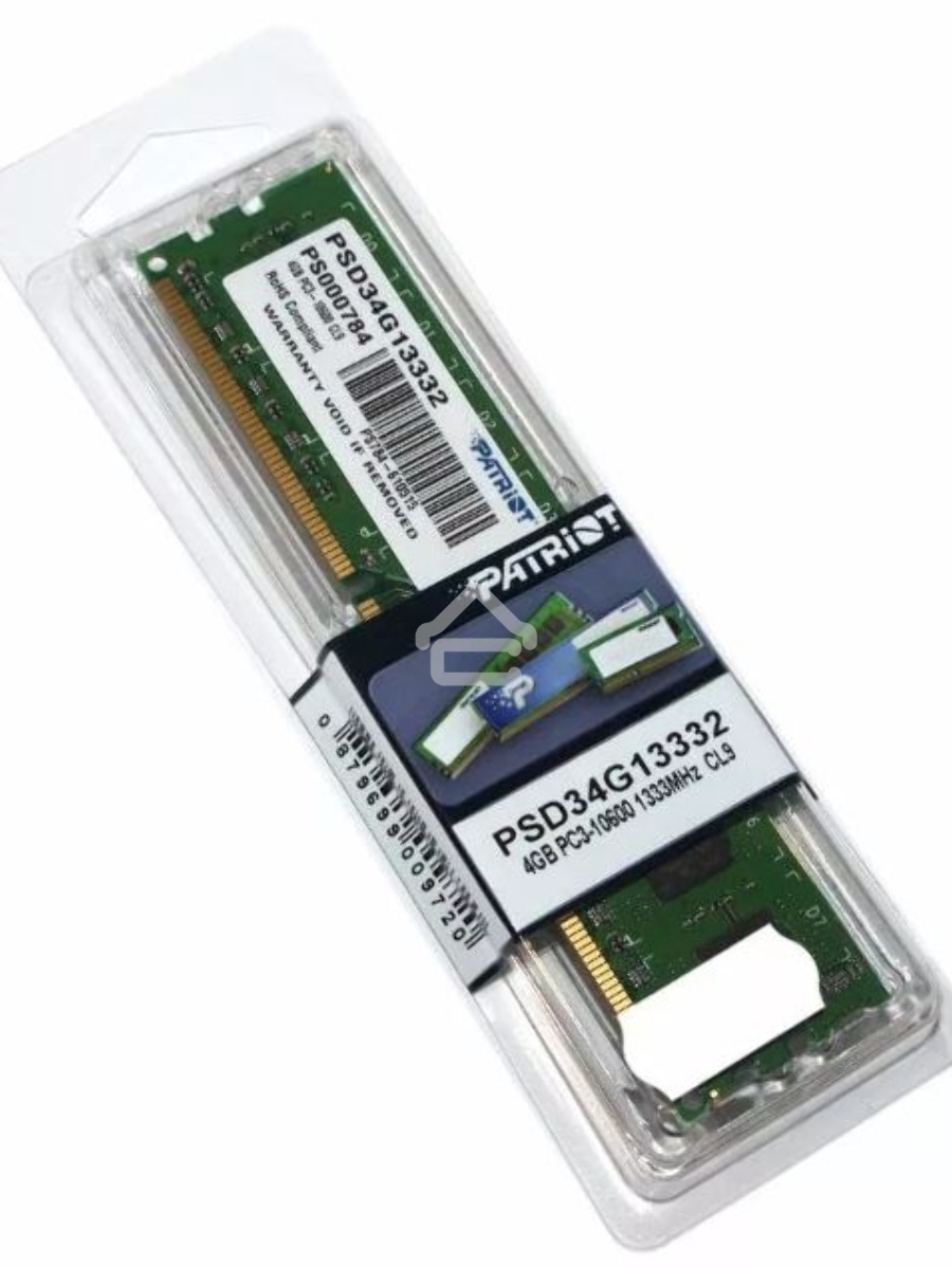 Оперативная память Patriot, DDR3, 4GB (1x4 GB), 1333 MHz, CL9, DIMM