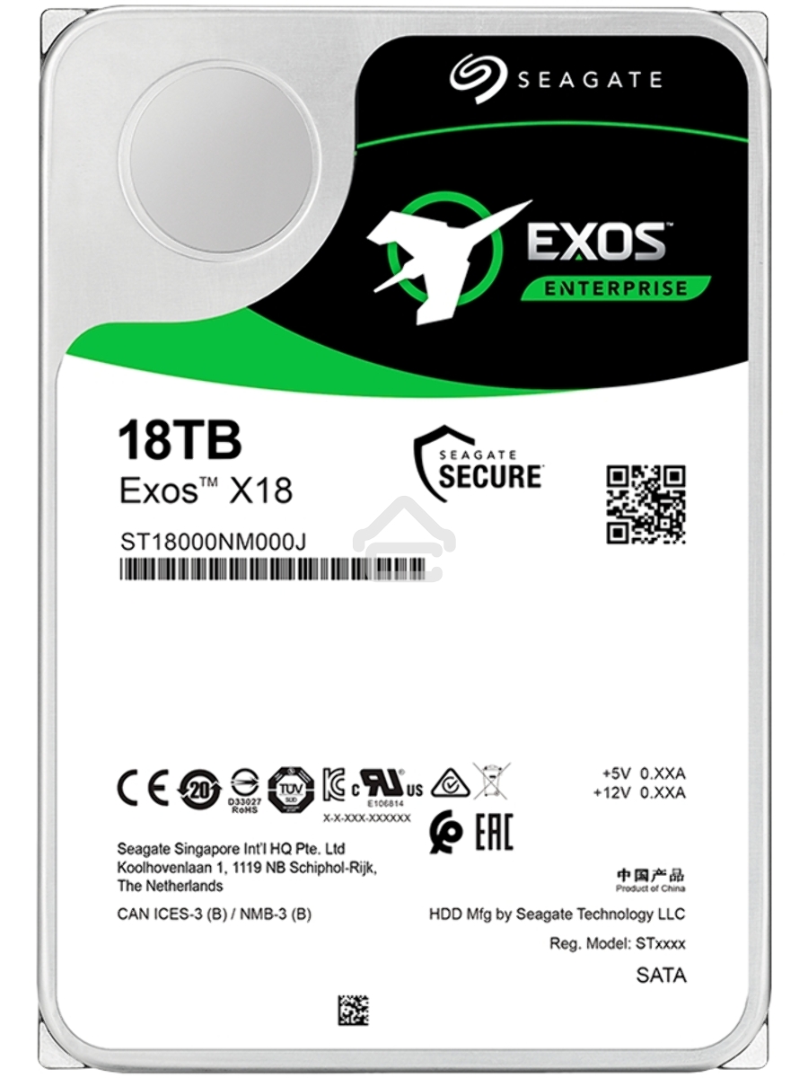Жесткий диск Seagate Original SATA-III 18Tb ST18000NM000J Exos X18 512E (7200rpm) 256Mb 3.5