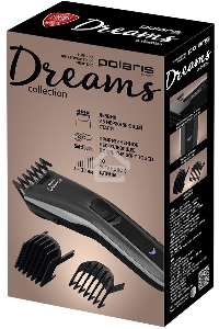Машинка для стрижки Polaris PHC 0512RC черный/серебристый (насадок в компл:2шт)