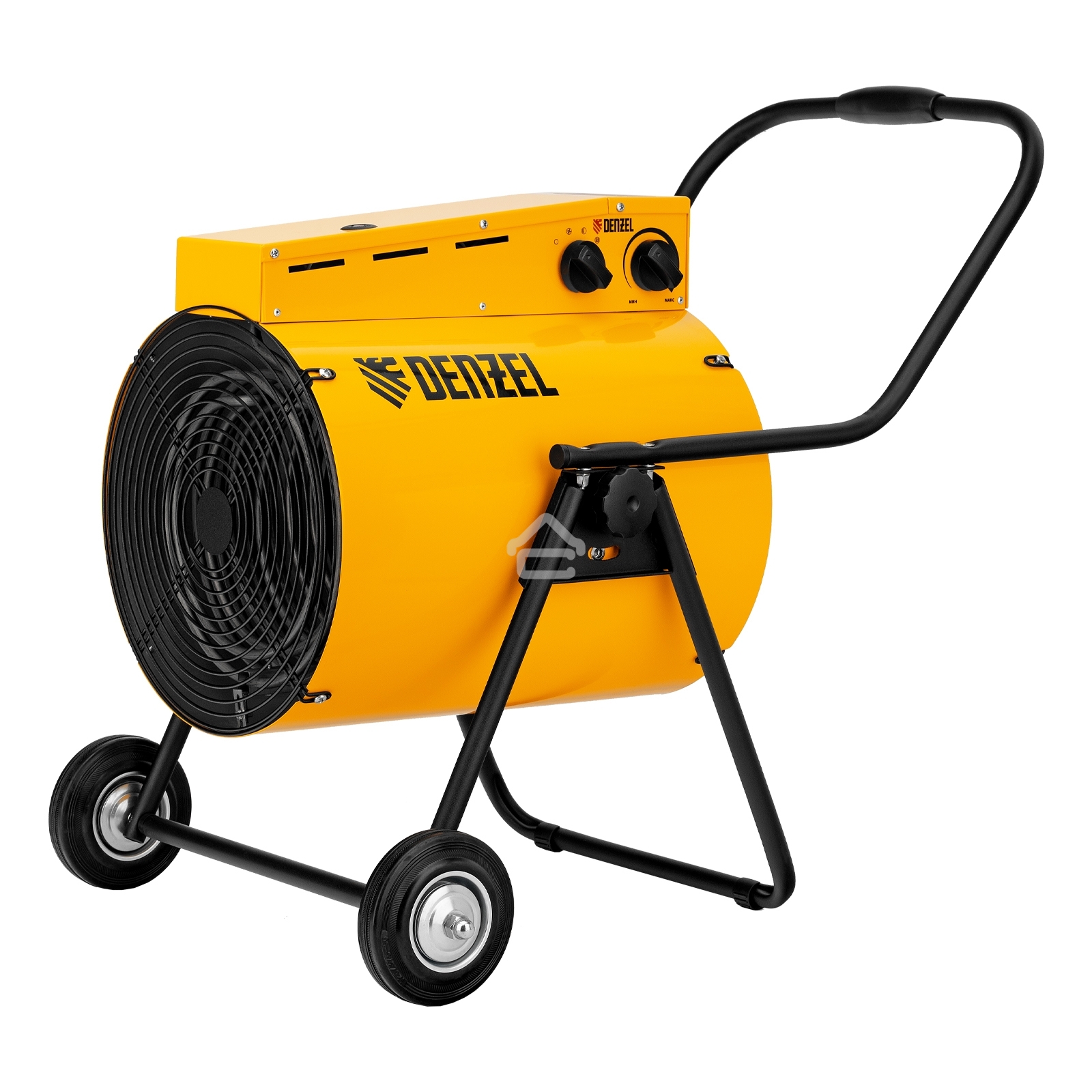 Тепловая пушка Denzel SFH-15000, 400 В, желтый, 120/9000/15000 Вт, 150 м2, термостат