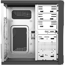 Компьютерный корпус с блоком питания Foxline 450Вт. Сase Forza mATX, 450W, 2xUSB 2.0, Black, w/o FAN, 12 см fan PSU, power cord