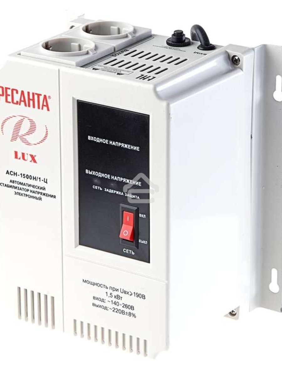 Стабилизаторы напряжения Ресанта АСН-1 500 Н/1-Ц 63/6/20 Стабилизатор Lux {220В±8%, Габариты 206х133х230, Вес 4,5кг}