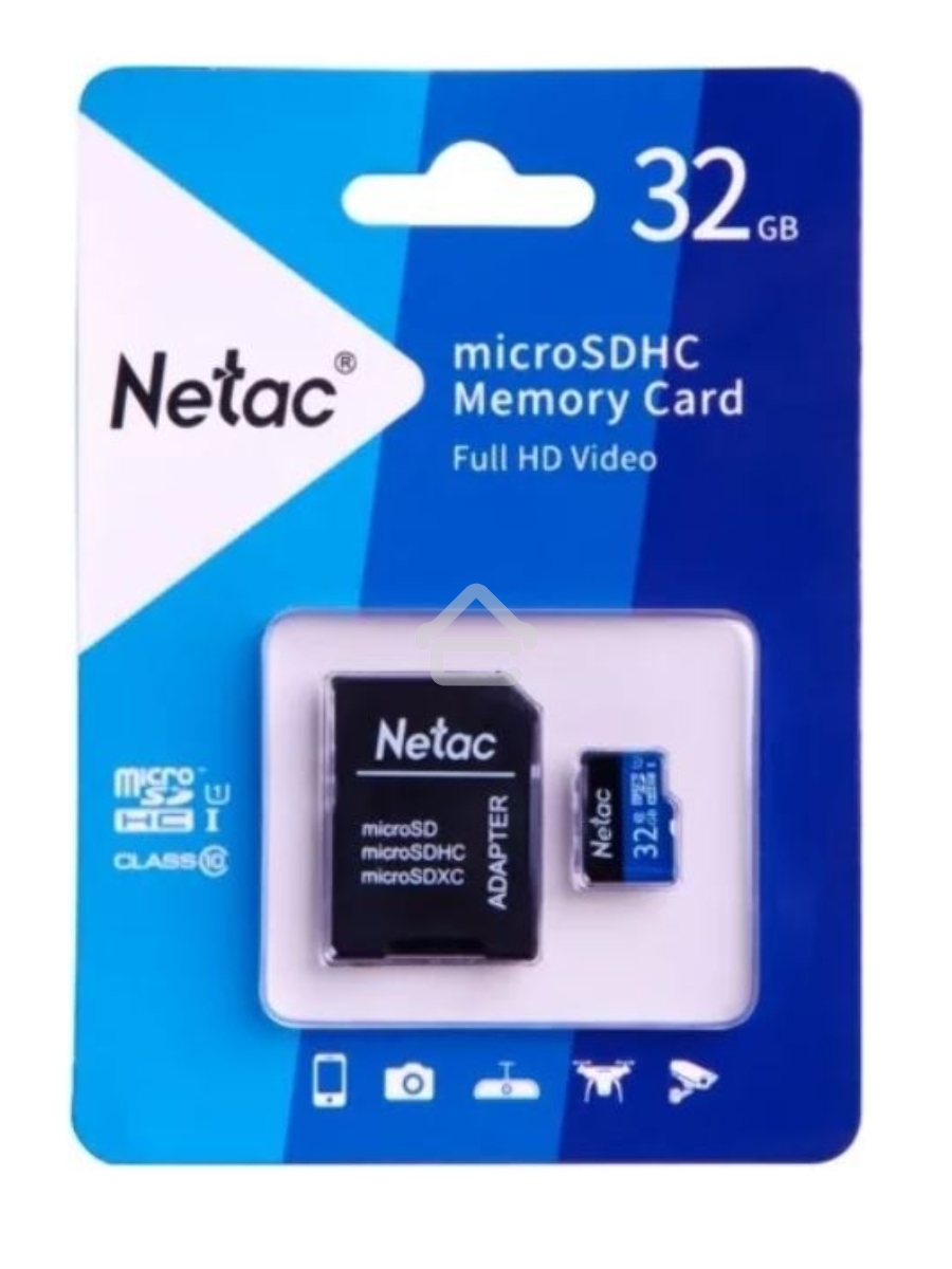 Флеш карта microSDHC 32GB Netac P500 <NT02P500STN-032G-R> (с SD адаптером) 80MB/s