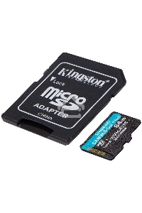 Флеш карта Kingston 64GB microSDXC Canvas Go Plus 170R A2 U3 V30 Card + ADP EAN: 740617301045