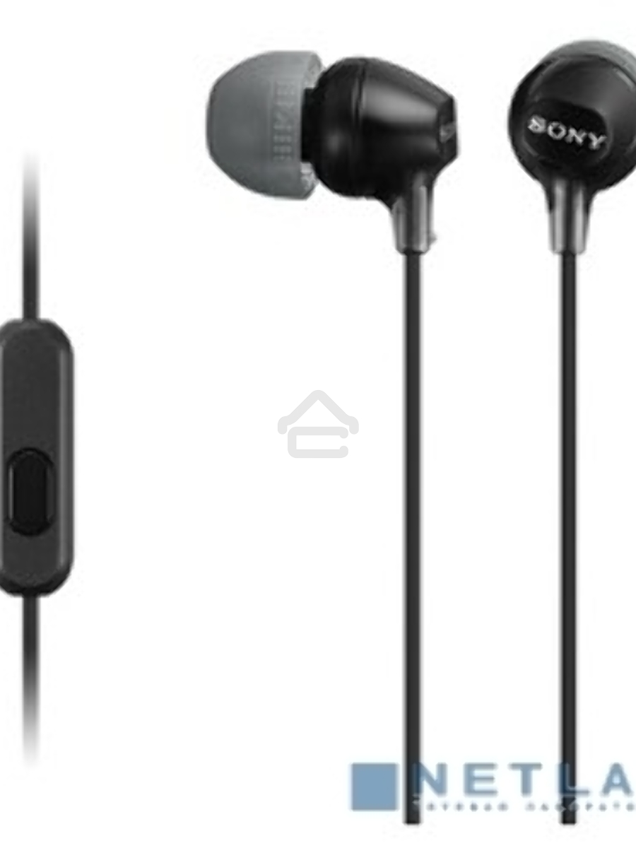 Гарнитура вкладыши Sony MDREX15APB.CE7 1.2м черный проводные (в ушной раковине)