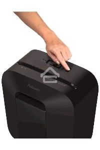 Шредер Fellowes PowerShred LX25 черный (секр.P-4)/перекрестный/6лист./11.5лтр./скрепки/скобы/пл.карты