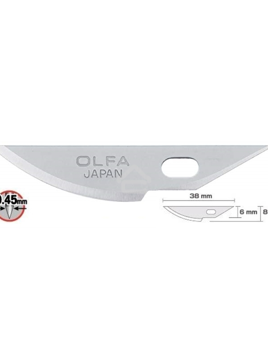 Лезвия OLFA OL-KB4-R/5 закругленные для ножа AK-4, 6(8)х38х0,45мм, 5шт