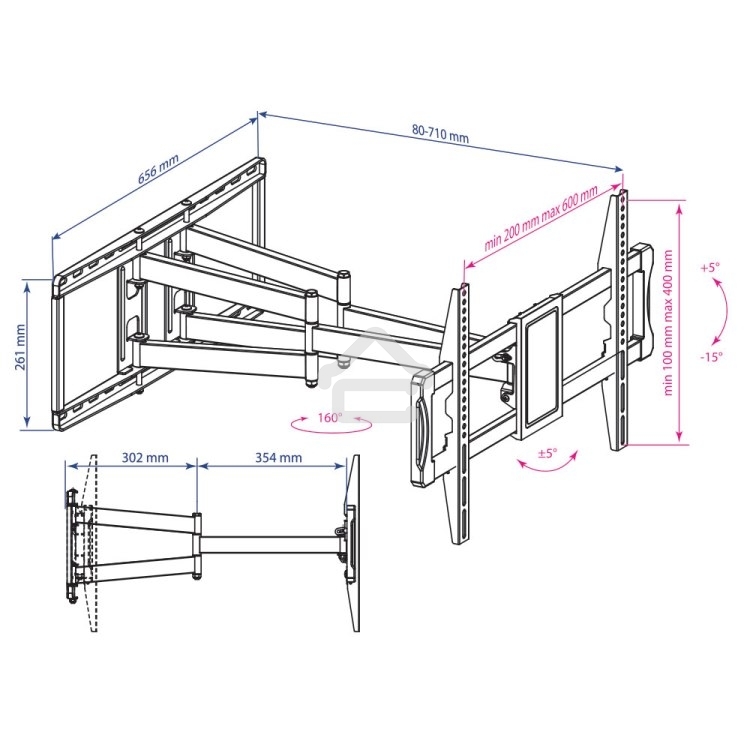 Кронштейн для телевизора Kromax ATLANTIS-70 черный, 32