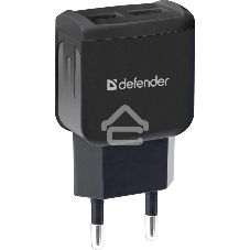 Сетевой адаптер Defender 2xUSB, 5V/2.1А, черный, пакет (EPA-13)