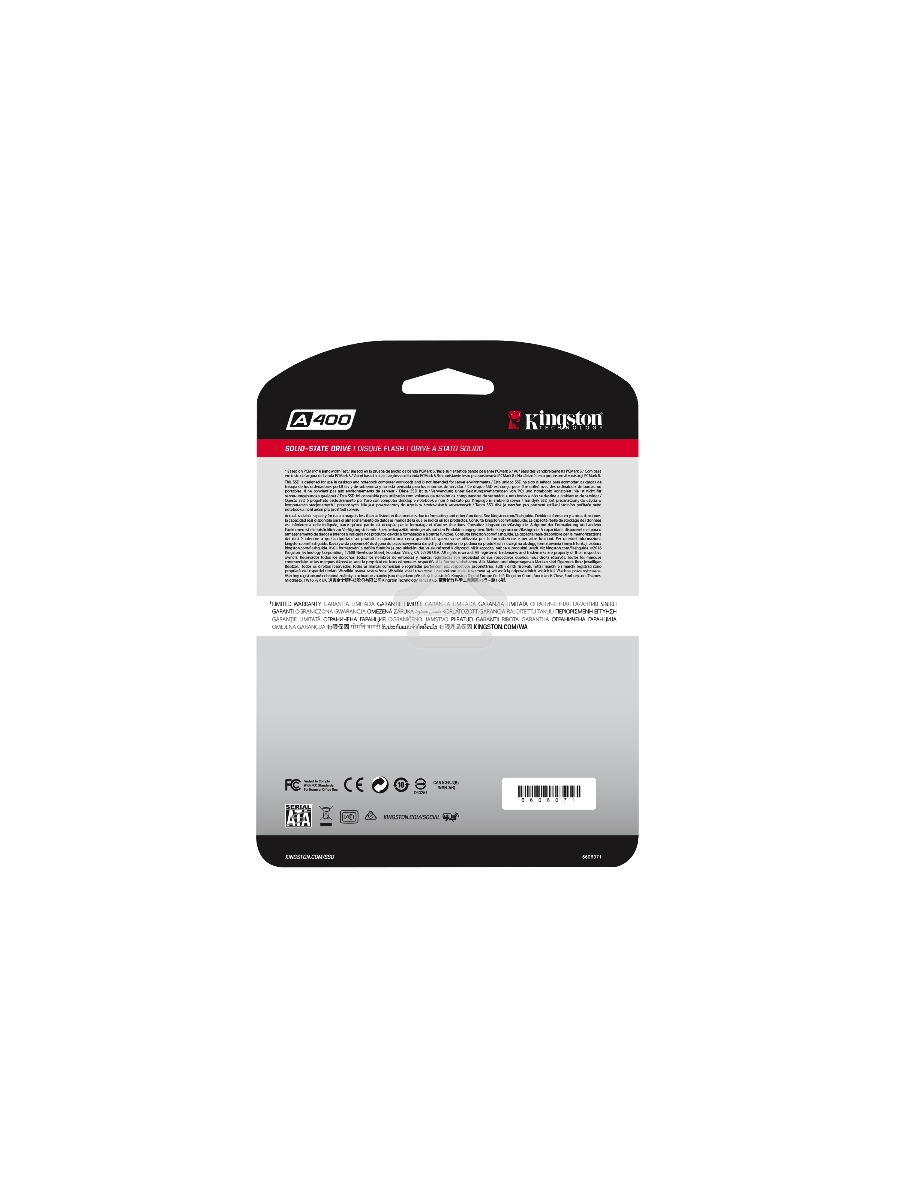 Накопитель SSD Kingston A400, 480GB, SATA III, 2.5