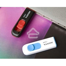 Флешка USB ADATA С008 (AC008-32G-RKD), 32Gb, USB 2.0, R/W 15/5, черный/красный