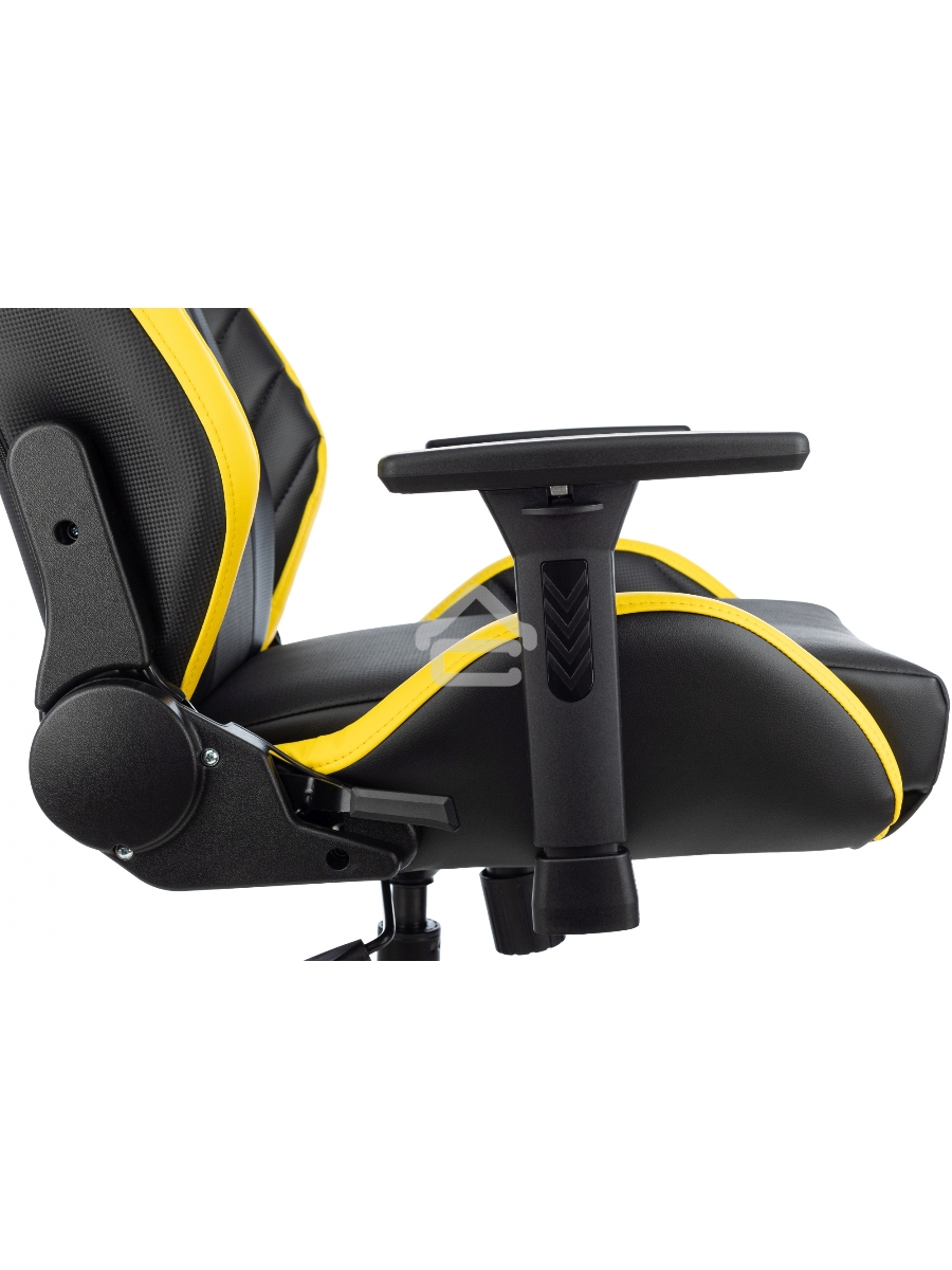 Кресло игровое Knight Thunder 5X черный/желтый эко.кожа крестов. металл