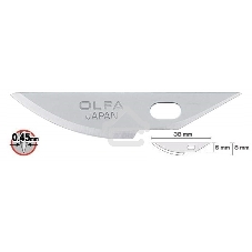 Лезвия Olfa OL-KB4-R/5 закругленные для ножа AK-4, 6(8)х38х0,45 мм, 5 шт
