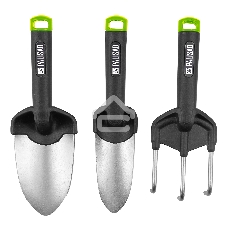 Набор садового инструмента, стальной, полипропиленовые рукоятки, 3 предмета, BASE Palisad