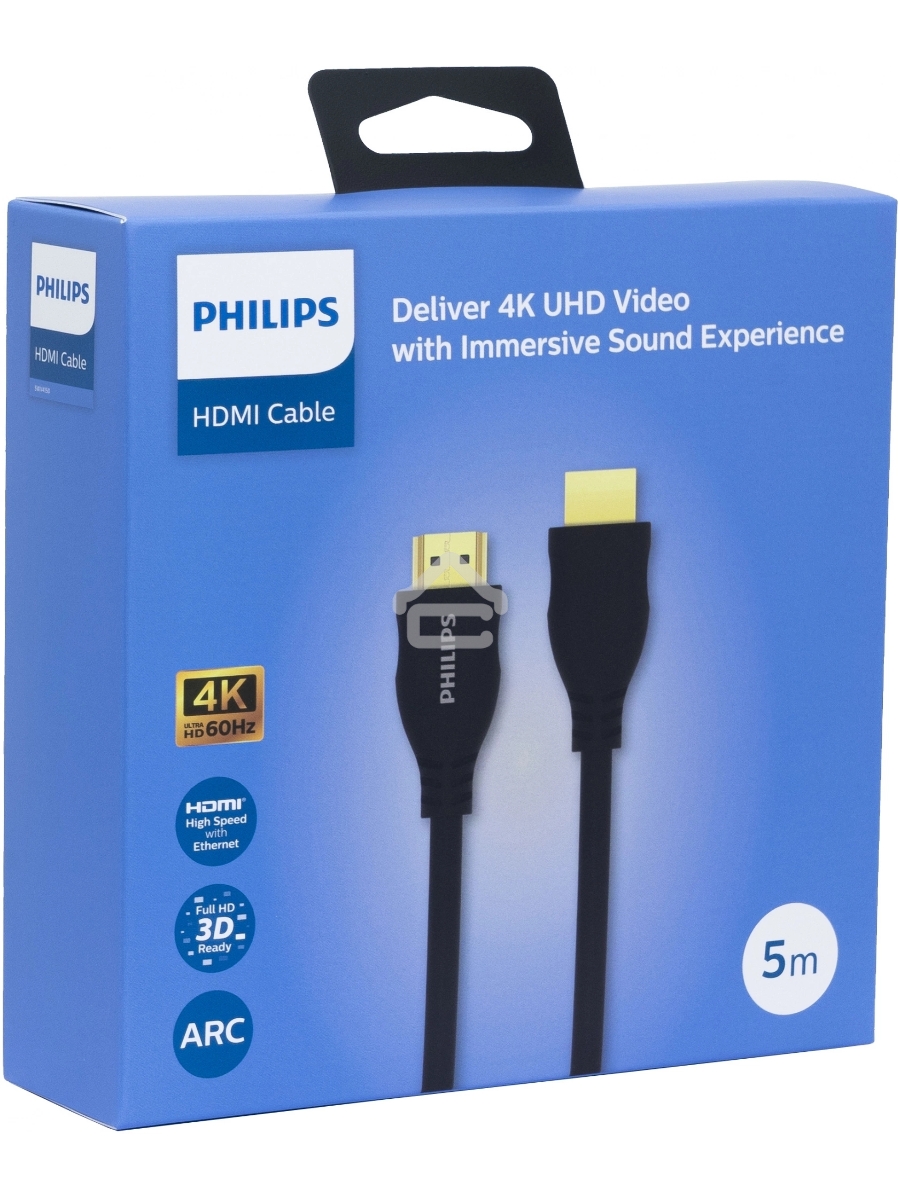 Кабель аудио-видео Philips 4K 60Гц Ultra HD HDMI (m)/HDMI (m) 5м. позолоч.конт. черный