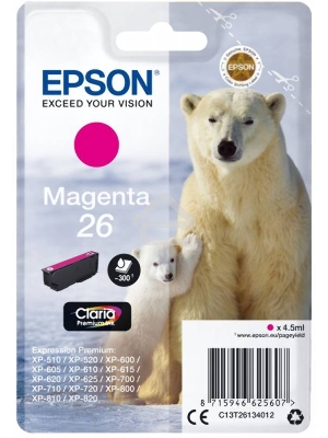 Картридж струйный Epson (C13T26134012/C13T26134010) пурпурный для Epson XP-70(300стр.)