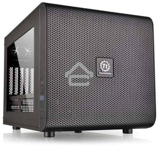 Компьютерный корпус Thermaltake Case Tt Core V21 CA-1D5-00S1WN-00 mATX/ win/ black/ USB3.0/ no PSU