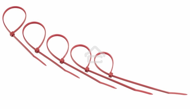 Хомут-стяжкa нeйлонoвая Rexant 200x3,6 мм, красная, упаковка 25 шт.