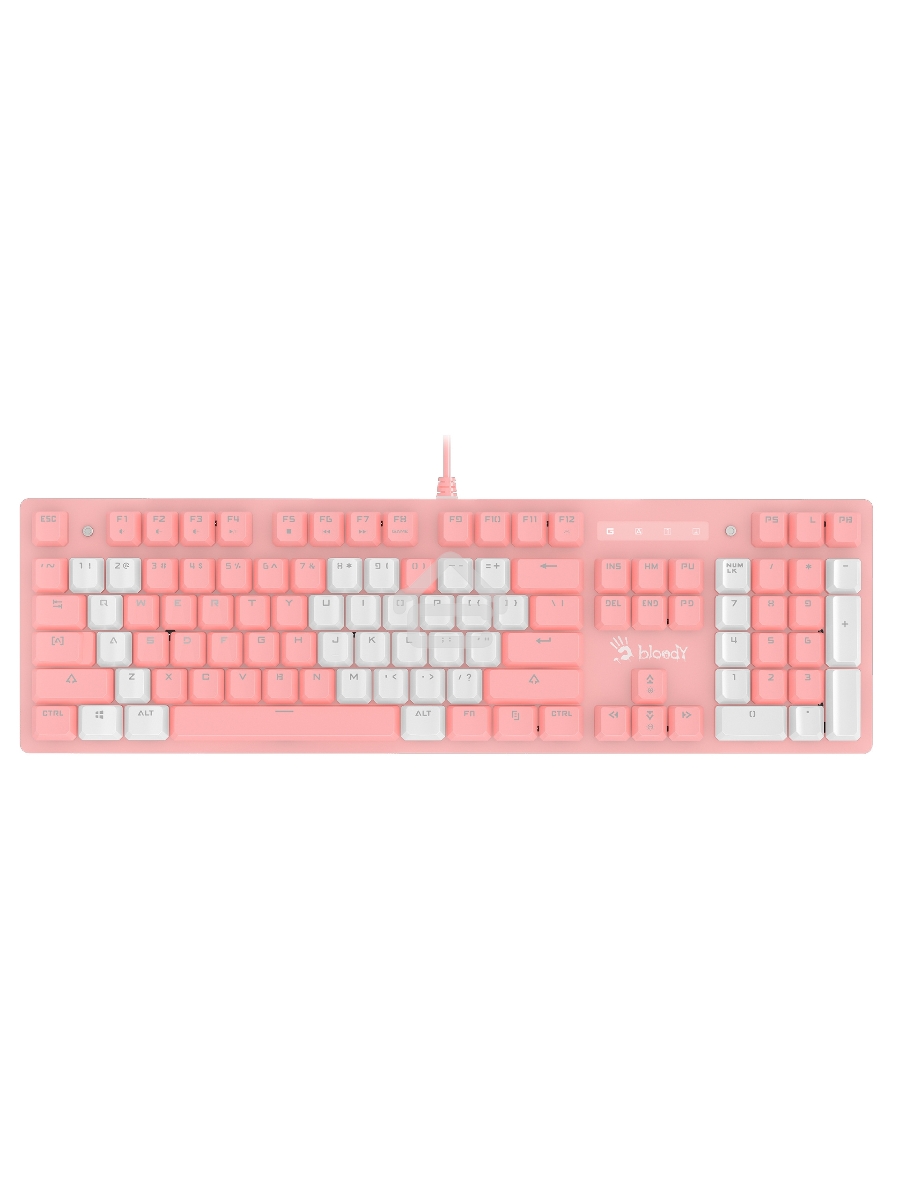 Клавиатура A4Tech Bloody B800 Dual Color проводная USB розовый/белый