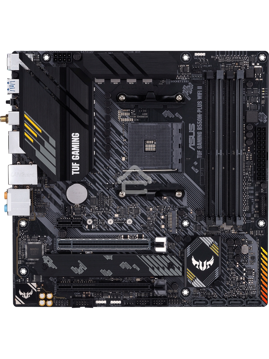 Материнская плата ASUS TUF GAMING B550M-PLUS WI-FI II, AM4, AMD B550, 4xDDR4, 4xSATA, 2xM.2, 1xPCIe 4.0 x16, 1xPCIe 3.0 x4, 1xPCIe x1, 1xDP, 1xHDMI, 1x 2.5Gb LAN, 1xUSB-C 3.2 Gen 2, 4xUSB-A 3.2 Gen 1, 2xUSB-A 2.0, 5x3.5 мм, TOSLINK, 7.1, mATX